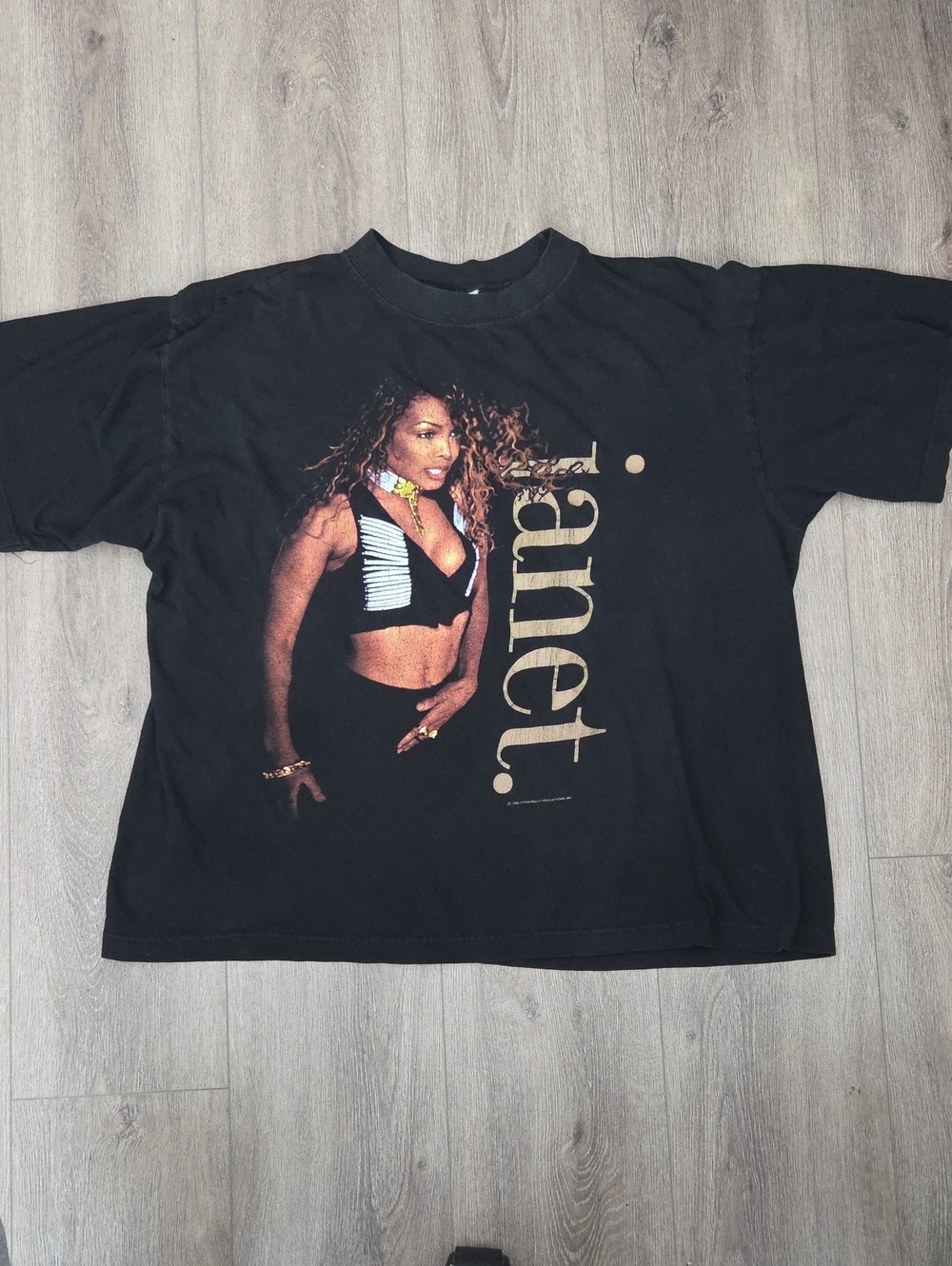 Vintage Janet Jackson 93/94 World Tour Black Graphic Tee Size L